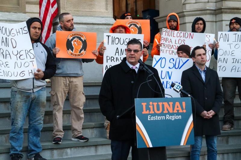 NJ Laborers News: LIUNA Members at services for Juan Jose Coc construction worker